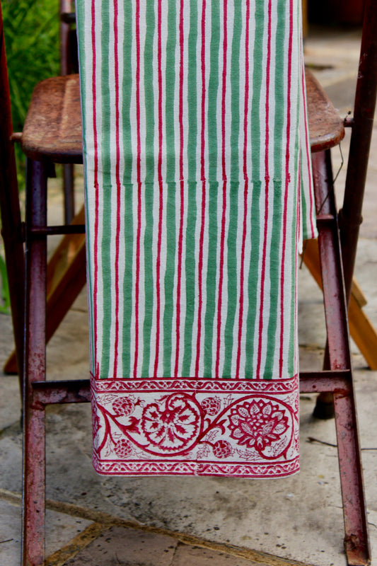Pink City Stripe Tablecloth