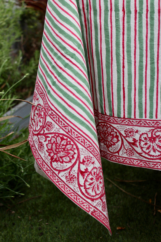 Pink City Stripe Tablecloth