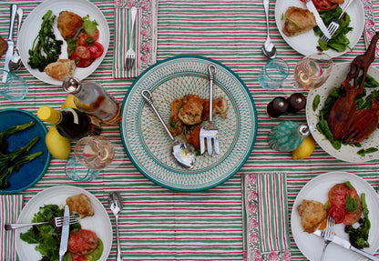 Pink City Stripe Tablecloth