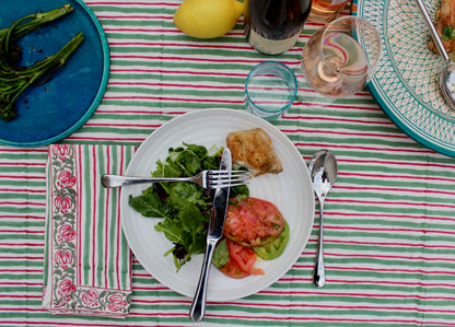 Pink City Stripe Tablecloth